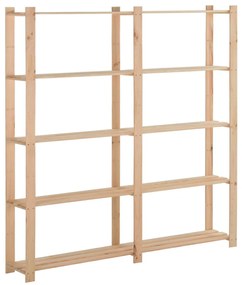 vidaXL Ραφιέρα 5 Επιπέδων 170 x 28,5 x 170 εκ. από Μασίφ Ξύλο Πεύκου