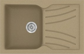 Sanitec Classic 337 (86×50) - Γρανιτένιος νεροχύτης - Metallic CREAM