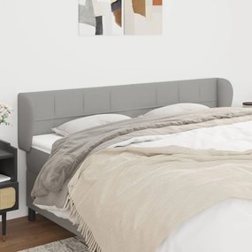 Κεφαλάρι με Πτερύγια Ανοιχτό Γκρι 163x23x78/88 εκ. Υφασμάτινο 3117150