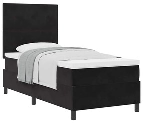 vidaXL Κρεβάτι με ελατήρια με στρώμα Μαύρο 80 x 200 cm Βελούδο