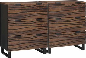 vidaXL Σετ Μπουφέδων 2 τμχ. Καρυδιά 120 x 33 x 75 εκ