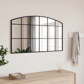 Καθρέφτης Τοίχου Αψίδα Μαύρος 100 x 60 εκ. από Σίδερο