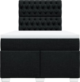 vidaXL Κρεβάτι Boxspring με Στρώμα Μαύρο 120x190 εκ. Υφασμάτινο