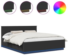 vidaXL Σκελετός Κρεβατιού Μαύρο 180 x 200 cm Επεξεργασμένο ξύλο