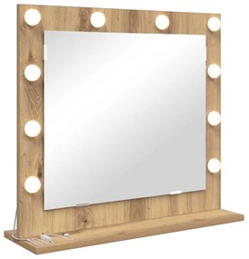 vidaXL Καθρέφτης τουαλέτας με καθρέφτη Artisan Oak 60 x 55 x 18 εκ.