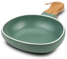 Πιατέλα Σερβιρίσματος Με Λαβή Terrestrial 10-263-149 31,5x20x6cm Green-Natural Nava Porcelain,Bamboo