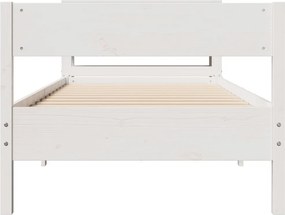 vidaXL Σκελετός Κρεβ. Χωρίς Στρώμα Λευκό 90x200 εκ Μασίφ Πεύκο