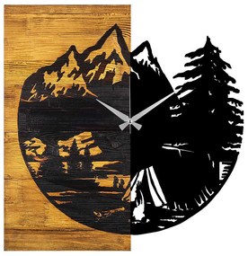 Ρολόι Τοίχου 539TNL1119 56x3x58cm Walnut-Black Wallity Metal,Wood