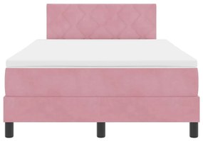 vidaXL Κρεβάτι με ελατήρια με κεφαλάρι Ροζ 120 x 200 cm Βελούδο
