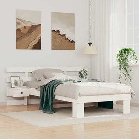 vidaXL Σκελετός Κρεβατιού Λευκό 90 x 190 cm Μασίφ ξύλο πεύκου