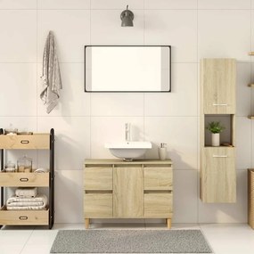 vidaXL Στήλη Μπάνιου Sonoma Δρυς 30 x 30 x 130 εκ. από Επεξ. Ξύλο