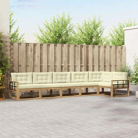 vidaXL Σειρά Καναπέ Εξωτερικού 4 pcs Λευκό και Κρεμ Πολυεστέρας
