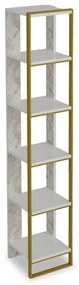 Βιβλιοθήκη Marble χρώμα λευκό μαρμάρου-χρυσό 32x31,5x178,5εκ 32x31.5x178.5 εκ.