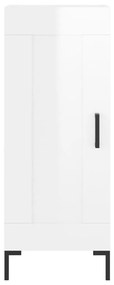 Ντουλάπι Γυαλιστερό Λευκό 34,5x34x90 εκ. Επεξεργασμένο Ξύλο - Λευκό