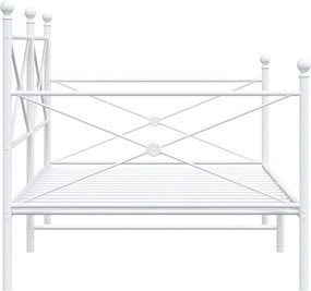 vidaXL Κρεβάτι ημέρας χωρίς στρώμα Λευκό 107x203 cm Ατσάλι