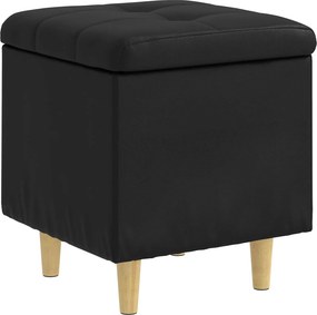 vidaXL Οθωμανικό αποθήκευσης Μαύρο 40 x 40 x 45 cm Τεχνητό δέρμα