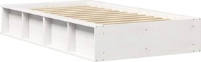 vidaXL Σκελετός Κρεβατιού Λευκό 75 x 190 cm Στερεά ξυλεία πεύκου