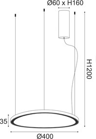 Φωτιστικό Οροφής LED 3 CCT Aca Harmony BR97LEDP40BKCCT Black
