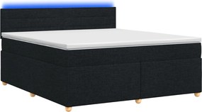 vidaXL Κρεβάτι box spring με στρώμα Μαύρο 180 x 200 cm Ύφασμα