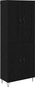 vidaXL Highboard Μαύρη Οξυά 69,5 x 34 x 180 εκ. Επεξεργασμένο ξύλο