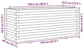 Ζαρντινιέρα Κήπου Λευκή 110x40x49,5 εκ. από Μασίφ Ξύλο Πεύκου - Λευκό