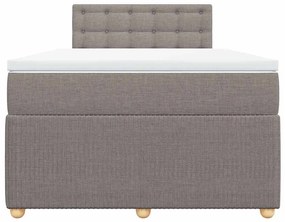 vidaXL Κρεβάτι Boxspring με Στρώμα Taupe 120x200 εκ. Υφασμάτινο