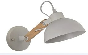 Φωτιστικό Τοίχου - Απλίκα YQ-4004 POL WHITE METAL-WOOD WALL LAMP 1Z2 - 77-4500 - 21W - 50W - 77-4500