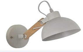 Φωτιστικό Τοίχου - Απλίκα YQ-4004 POL WHITE METAL-WOOD WALL LAMP 1Z2