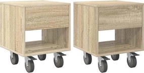 vidaXL Κομοδίνο 2 pcs Δρύς Sonoma 40,5 x 40 x 48 εκ.