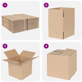 vidaXL Πτυσσόμενο Κουτί 50 pcs Καφέ 20 x 20 x 20 εκ. Χαρτόνι