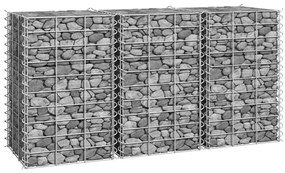 vidaXL Συρματοκιβώτια-Γλάστρες Υπερυψ. 3 τεμ. 30x30x50εκ. Σιδερένιες