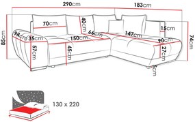 Γωνιακός καναπές Forrest-Ekrou-Αριστερή