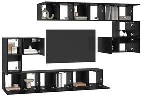 vidaXL Σετ επίπλου τηλεόρασης 10 pcs Μαύρη δρυς 60 x 30 x 30 cm