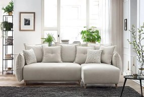 Corner Sofa-Bed Puffy - Cream Cream