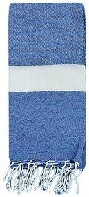 Πετσέτα Θαλάσσης Pestemal Ρόμβοι Λευκή Φάσα ~280g 90x180cm SummerTiempo 623193 Μπλε σκ. 42-3173-DBL