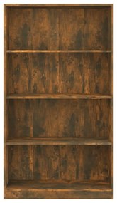 vidaXL Βιβλιοθήκη με 4 Ράφια Καπνιστή Δρυς 80x24x142 εκ. Επεξεργ. Ξύλο