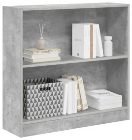 vidaXL Βιβλιοθήκη Γκρι του Σκυροδέματος 80 x 24 x 75 εκ. Μοριοσανίδα