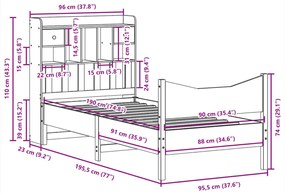 ΣΚΕΛΕΤΟΣ ΚΡΕΒ. ΧΩΡΙΣ ΣΤΡΩΜΑ ΚΑΦΕ ΚΕΡΙΟΥ 90X190 ΕΚ ΜΑΣΙΦ ΠΕΥΚΟ 3323400