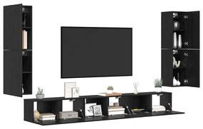 vidaXL Σετ επίπλου τηλεόρασης 5 pcs Μαύρη δρυς Επεξεργασμένο ξύλο