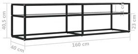 Έπιπλο Τηλεόρασης Διαφανές 160 x 40 x 40,5 εκ. από Γυαλί Ασφαλ. - Διαφανές