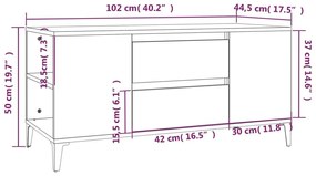 Έπιπλο Τηλεόρασης Καπνιστή Δρυς 102x44,5x50 εκ. Επεξ. Ξύλο - Καφέ