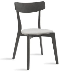 Chair Toto grey fabric-rubberwood anthracite leg 45x48x78 εκ.