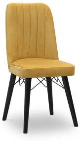 Καρέκλα τραπεζαρίας Carla Megapap από βελούδο χρώμα μουσταρδί - μαύρο πόδι 45x46x90εκ. - Βελούδο - GP044-0003,3
