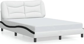 vidaXL Πλαίσιο κρεβατιού χωρίς Στρώμα Hvar Λευκό/Μαύρο 120x200εκ Συνθ. Δέρμα