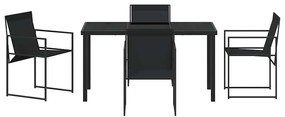 vidaXL Σέτ φαγητού για κήπο 5 pcs Μαύρο Χάλυβας με επίστρωση πούδρας