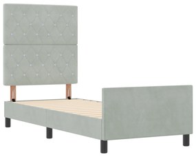 vidaXL Κρεβάτι από Βελούδο σε Ανοιχτό Γκρι 80x200 cm