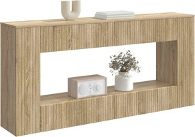 vidaXL Τραπέζι κονσόλας Ριγέ Δρύς Sonoma 155 x 29 x 74 εκ.