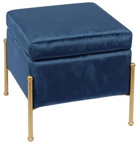 Σκαμπό Ray Αποθ/κό Blue Velure Ε7031,1 40x40x37cm Velvet, Metal