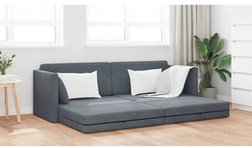 vidaXL Καναπές-κλίνες 2 σε 1 Σκούρος Γκρι 213x144x60 cm Βελούδο