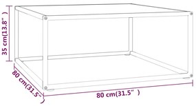 ΤΡΑΠΕΖΑΚΙ ΣΑΛΟΝΙΟΥ ΜΑΥΡΟ 80X80X35 ΕΚ. ΛΕΥΚΟ ΓΥΑΛΙ ΌΨΗ ΜΑΡΜΑΡΟΥ 322877